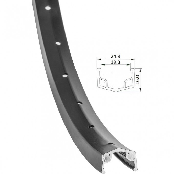 Обод 24" (ЖВМЗ) 36Н одинарный, черный 330144