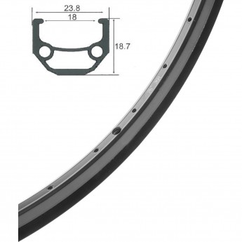 Обод 26" HLQC-08A 14Gх36Н двойной, черный