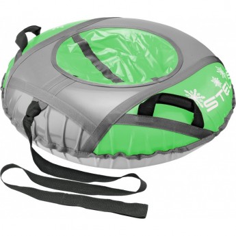 Санки надувные (тюбинг) STELS 90 см, тент без камеры, серый/салатовый