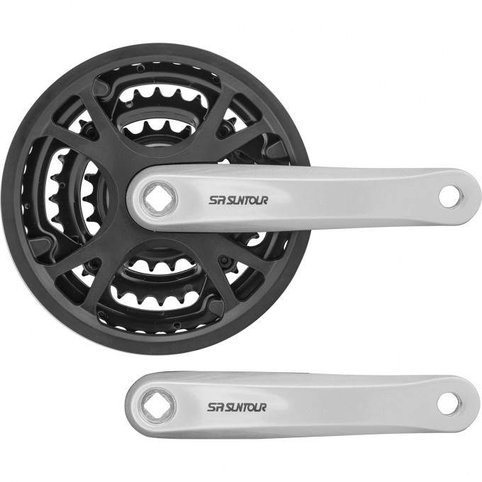 Шатуны CW-XCC-T202GNIBG 22/32/42T 170мм "под ромб", чёрно-серебристые 580113