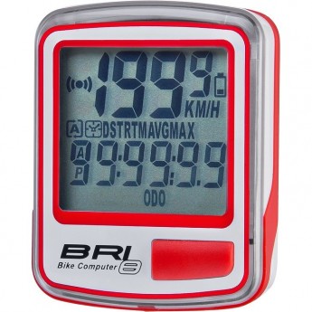 Велокомпьютер STELS BRI-8 бело-красный Велокомпьютер STELS BRI-8 бело-красный